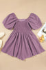 Valerian Square Neck Ruched Puff Sleeve Romper