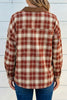 Red Contrast Plaid Long Sleeve Button Down Shirt