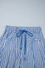Black Stripe Drawstring Casual Loose Pants