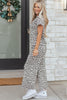 Beige Leopard Print Casual Tee and Pants 2pcs Outfit