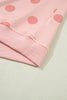 Sky Blue Ribbed Trim Polka Dot Print Tank Split Mini Skort 2pcs Set
