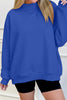 Black Solid Color Oversized Mock Neck Sweatshirt
