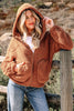 Straw Yellow Zip Up Hooded Sherpa Jacket