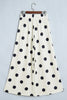 Beige Polka Dot Wide Leg Elastic Waist Casual Pants
