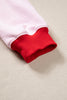 Grapefruit Orange Polka Dot Letter Graphic Colorblock Tunic Sweatshirt