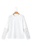 White Lace Long Sleeve Insert Drop Shoulder Tee