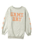 Black Game Day Graphic Rugby Football Season Sweatshirt