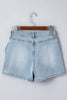 Beau Blue Bow Detail Denim Shorts with Pockets