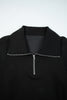 Black Zip Collar Long Sleeve Top Drawstring Pants Set