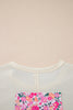 Jet Stream Floral Patched Raw Seam Big Flower Oversize Tee