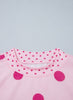Red Polka Dot Print Contrast Detail Oversized Tunic Sweatshirt