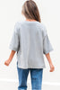 High Raglan Half Sleeve V Neck Oversized T Shirt