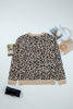 Orange Leopard Drop Shoulder Chunky Knitted Cardigan Sweater