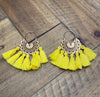 Yellow Fringe Design Earrings