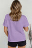 Beau Blue Solid Color High Neck Oversize Tee