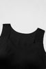 Oatmeal Solid Color Wide Strap Splicing Athleisure Tank Top