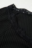 Skobeloff Lace Neckline Button Decor Lettuce Edge Long Sleeve Ribbed Top