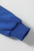 Sky Blue Varsity Stripe Detail Drop Shoulder Pullover Mini Skirt Set