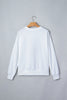 White Embroidered Slogan Game Day Rugby Pattern Crewneck Sweatshirt