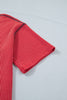 Fiery Red USA Graphic Half Sleeve Loose Ribbed Top