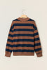 Brown Stripe Colorblock Mock Neck Relaxed Sweatshirt