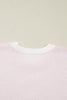 White Cherry Pattern Drop Shoulder Sweater