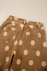 Sky Blue Polka Dot Ankle-Length Metal Button Casual Jeans