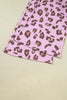Pink Drawstring Leopard Print Patch Pocket Loose Pants