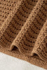 White Hollowed Detail Wide Sleeve Loose Pullover Sweater