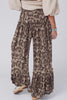 Multicolour Camo Print Wide Leg Casual Pants