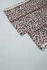 Beige Plus Size Leopard Print Side Stripes Detail Casual Pants