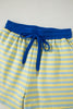 Green Stripe Drop Shoulder Boxy Casual Terry Short Set