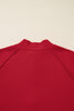 Fiery Red Collared Button Front Wrapped Cardigan Jacket