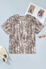 Khaki Plus Size Woodland Camouflage Print T Shirt