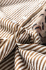 Brown Stripe Leopard Patched Collared Chest Pocket Cuffed Long Sleeve Plus Size Shirt