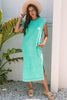 Carrot Mineral Wash Pocketed T-shirt Long Dress