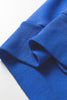 Sky Blue Button up Collared Exposed Seam Chic Sweatshirt