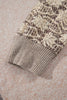 Khaki Floral Print Round Neck Long Sleeve Shift Top