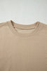 Light Pink Solid Color Loose Tee Drawstring Wide Leg Pants 2pcs Outfit
