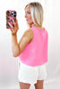Sachet Pink Bow Print Boxy Fit Tank Top