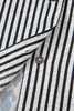 Black Striped Leopard Print Patchwork Button Up Womens Shirt