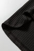 Carbon Grey Waffle Knit Patchwork Half Zipped Casual Sweatshirt