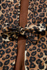 Khaki Leopard Quilted Tie Front Jacket