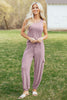 Orchid Bouquet Casual Tank Top Drawstring Jogger Pants 2pcs Outfit