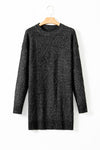 Parchment Cable Knit Drop Shoulder Loose Fit Sweater Dress