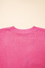 Bright Pink Western Cowboy Embroidery Round Neck Sleeveless Sweater