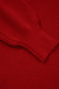 Racing Red Lantern Sleeve V Neck Knot Back Sweater