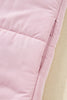 Pink Stand Neck Flutter Sleeve Snap Button Puffer Vest