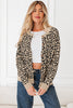 Orange Leopard Drop Shoulder Chunky Knitted Cardigan Sweater