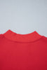 Fiery Red Gingham Plaid Oversized Pullover Sweatshirt